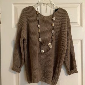 Cable Knit Taupe Sweater